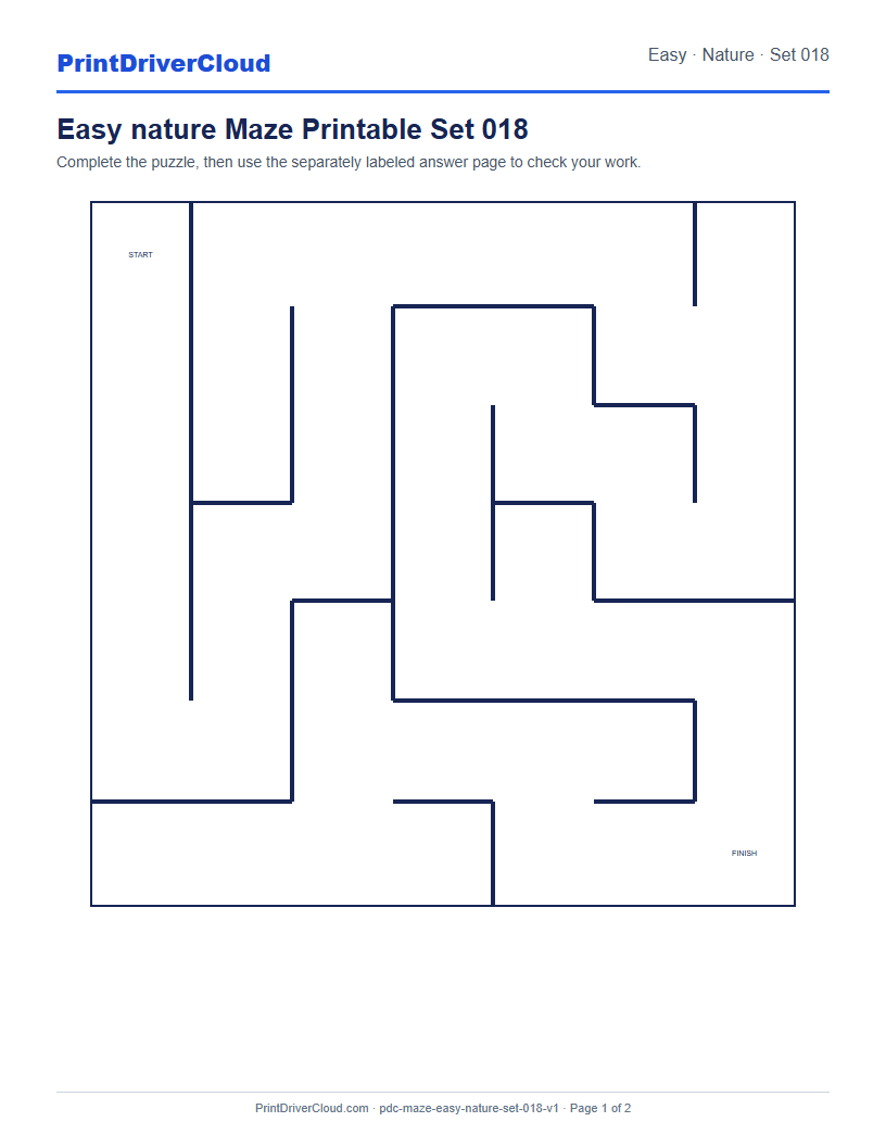 Preview of Easy nature Maze Printable Set 018